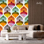 Vibrant Watercolor Stylized Tree Premium Wallpaper - Image 3