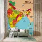 Detailed Political Map of India Kids Premium Wallpaper - Image 3