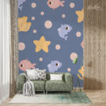 Pastel Underwater Sea Life Kids Premium Wallpaper - Image 3