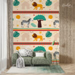 Boho Safari Animals Kids Premium Wallpaper - Image 3