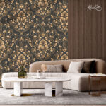 Elegant Charcoal and Gold Premium Wallpaper - Image 2