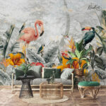 Jungle Flamingo Scenic Premium Wallpaper - Image 3