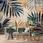 Amber Palm Leaf Premium Wallpaper - Image 3