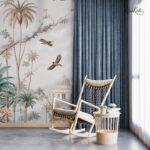 White Mansion and Palms Scenic Premium Wallpaper - Image 2