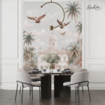 White Mansion and Palms Scenic Premium Wallpaper - Image 4