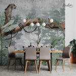 Tropical Jaguar Landscape Premium Wallpaper - Image 2