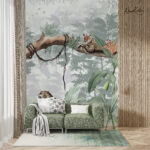 Tropical Jaguar Landscape Premium Wallpaper