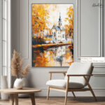Abstact Village Church Canvas wall Art - Image 10