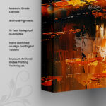 Abstact Village Church Canvas wall Art - Image 3