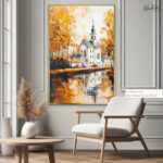 Abstact Village Church Canvas wall Art - Image 8